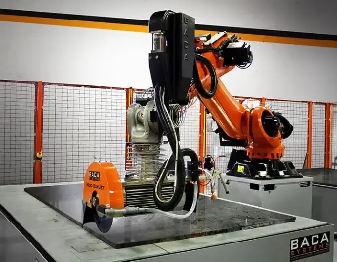 BACA Systems robotic stone sawjet machine.| Mainland Stoneworks