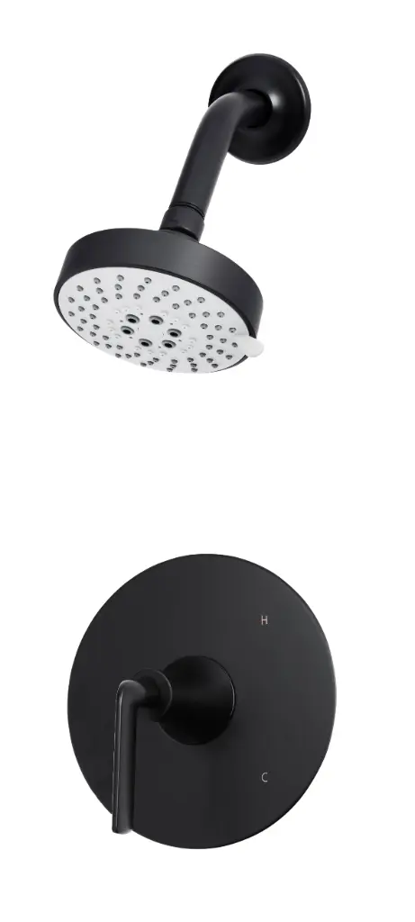 Solus Single Handle Wall Mount Shower Faucet, Matte Black